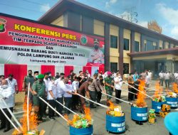 Polda Lampung Musnahkan Sabu dan Ganja Senilai Rp 271,8 Miliar