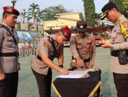 Kapolres Tanggamus Pimpin Upacara Serah Terima Jabatan Sejumlah Perwira 