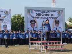 Pj. Bupati Pringsewu Marindo Pimpin Gelar Upacara HUT ke-60 Provinsi Lampung