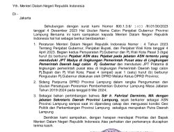 Pj. Gubernur Sudah Diusulkan, Tubuh Lembaga DPRD Lampung Jadi Gaduh Dengan Munculnya Surat Usulan Satu Nama