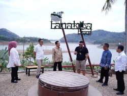 Pj. Bupati Marindo Bersama Dirut Bank Lampung Mahdi Yusuf Kunjungi Bendungan Way Sekampung